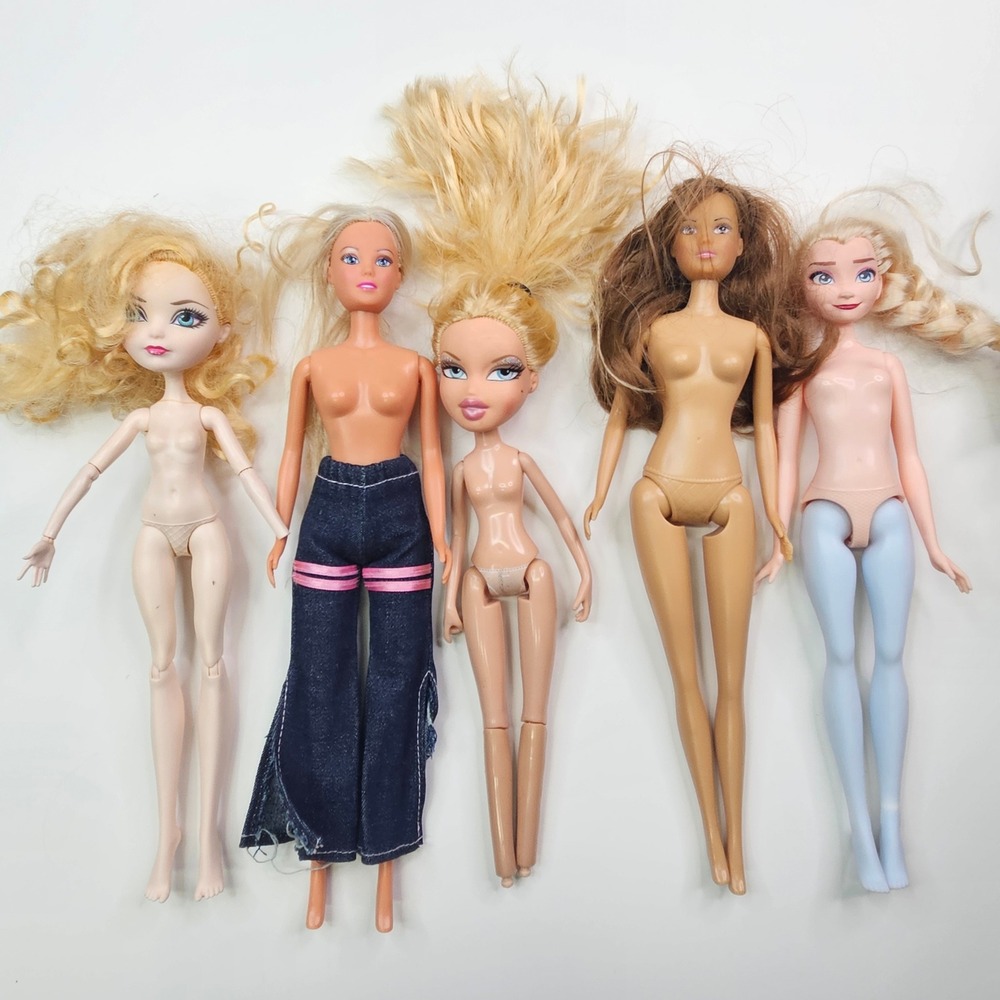 Mixed Brand Fashion Doll Lot Kids OS Multi Bratz Elsa Ever After High 5pc